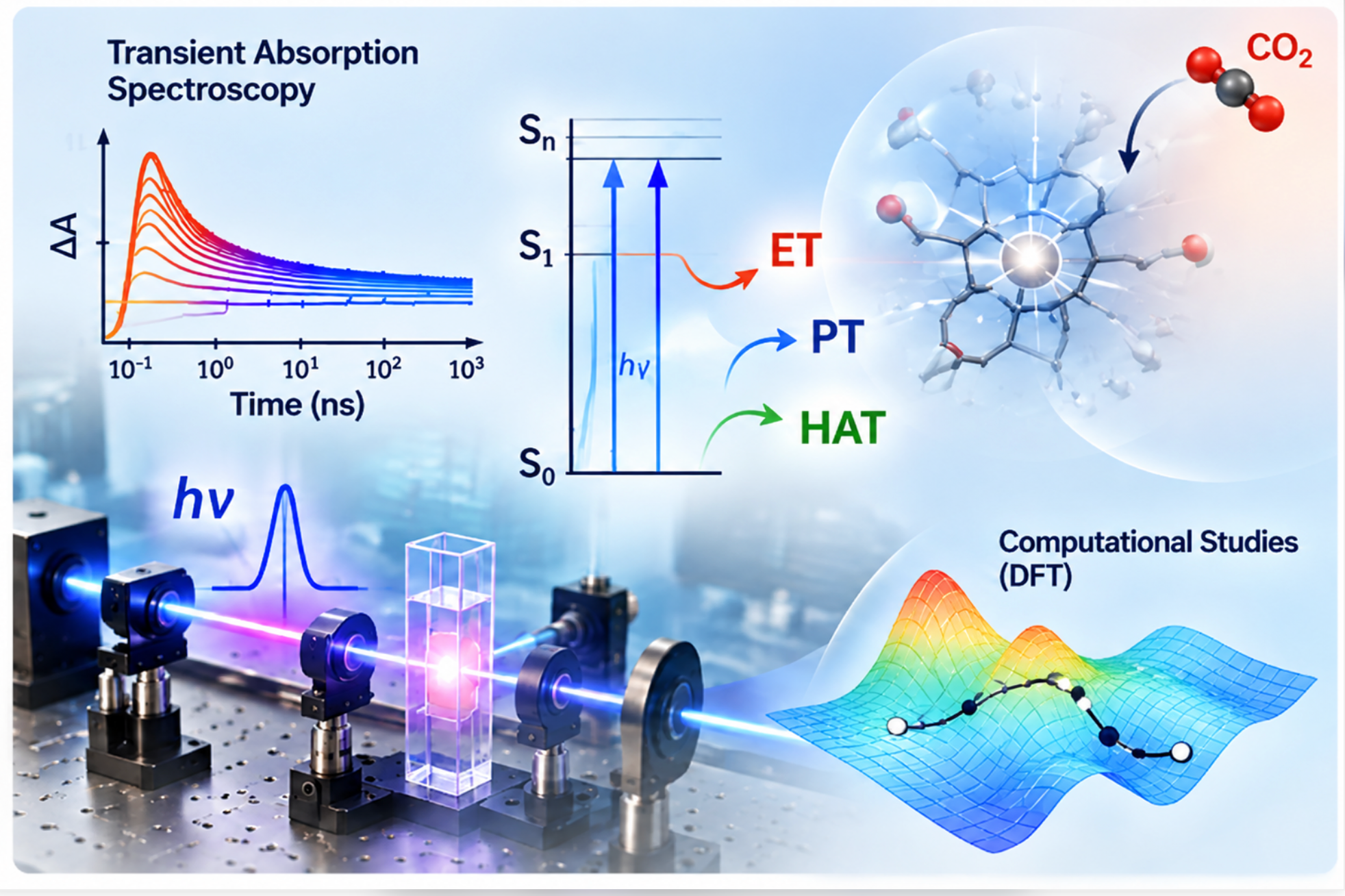 Conceptual transient spectroscopy and reaction mechanism illustration